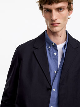 Blazer de algod?n en tejido hopsack