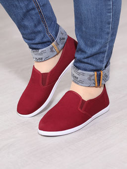 Слипоны бордовые