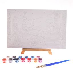 Картина по номерам на холсте с подрамником Автомобиль в ночном городе, 30х20 см - Школа талантов фото 4