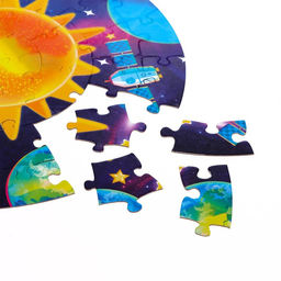 Цена за 3 шт. Круглый пазл в металлической коробке «Космос», 44 детали