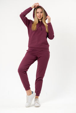 Костюм женский из худи и брюк из футера Кроссфит-2 брусника