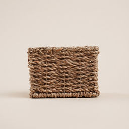 Кашпо SL Home ручного плетения, прямоугольное, солома, 12×8×8.5 см