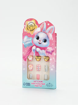 Детские накладные ногти «Снежный зайчик», 12 шт.