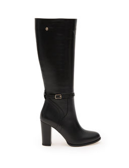 Siyah Deri Topuklu _izme