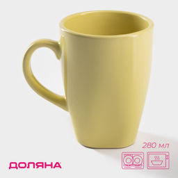Цена за 2 шт. Кружка Доляна «Пастель», 280 мл, керамика, жёлтая