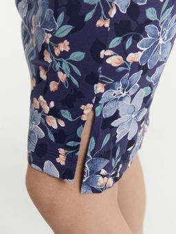 Сорочка ночная женская синяя с акварельными цветами - Mark formelle фото 7