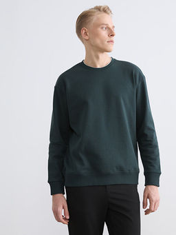 Bisiklet Yaka Erkek Kal?n Sweatshirt