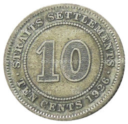 10 центов 1926 года Стрейтс Сетлментс