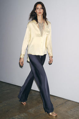 ZW COLLECTION SATIN FLARE TROUSERS