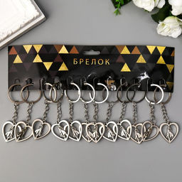 Цена за 12 шт. Брелок металл Парочка в сердце фигурка крутится 3х2,8 см - Simaland фото 6