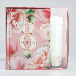 Подарочный набор, ежедневник А5, 80 л. и термостакан 350 мл «С 8 марта»