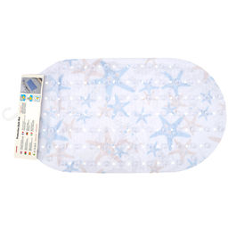 Коврик в ванную "Морские звезды" 37х68см с присосками цветной, овальный (Китай)