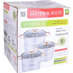 27553 Набор посуды 6пр 4+5,3+6,8л зол/р MB (х2) - Mayer&boch фото 3