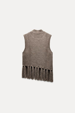 FRINGED KNIT TOP - Zara фото 5