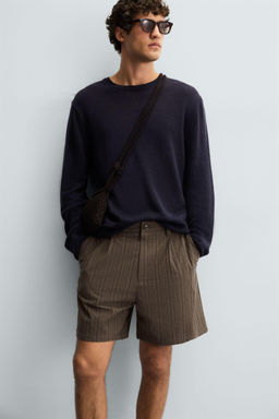 STRIPED REGULAR FIT BERMUDA SHORTS - Zara фото 6