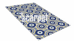 Коврик вырезной icarpet PRINT антискользящий (145) От сглаза 50х80 ультрамариновый с белым