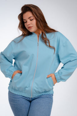Бомбер из коттон фита аквамарин макси - Амадэль фото 16