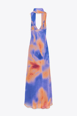 LONG PRINTED SCARF DRESS - Zara фото 2