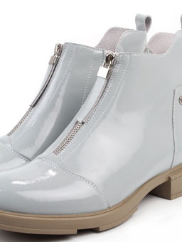 01-M43-9 GRAY/LT. BLUE Ботинки демисезонные женские (натуральная кожа)