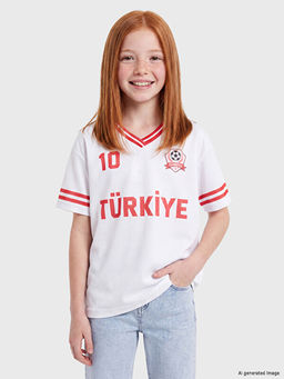 T?rkiye Bask?l? K?z ?ocuk Forma Ti??rt