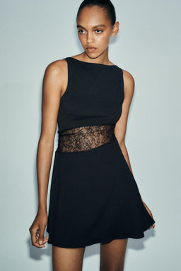 LACE TRIM SHORT DRESS - Zara фото 11