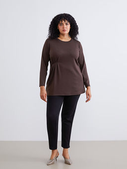 B?y?k Beden Bisiklet Yaka B?zg?l? Kad?n Tunik