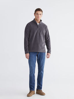 Dik Yaka Polar Erkek Sweatshirt