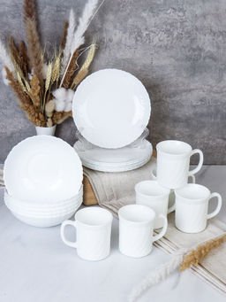 Столовый набор 18 предметов белый с кружками / 12/LHP757/XWCB250 (WHITE ) /уп 2/ - Галеонтрейд фото 2