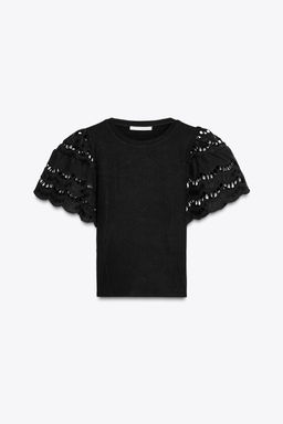 TANK TOP WITH SLEEVE EMBROIDERY - Zara фото 22