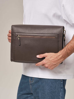 Мужская сумка David DBR 7095 коричневый шоколад  фото 5