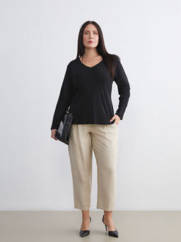 Beli Lastikli Kad?n Pileli Pantolon