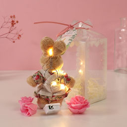 Набор подарочный Зайка в платье, мыльные розовые розы 5 шт., роса, 7?7?12 см - Simaland фото 3