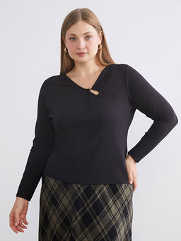 B?y?k Beden V Yaka B?zg?l? Bluz