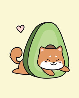 Держатель для карт Аниме Shiba inu avocado (6,5 х 9,5 см)