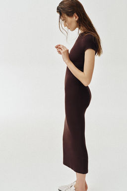 VESTIDO LARGO MANGA CORTA / Marr?n - Zara фото 4