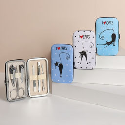 Набор маникюрный Кошечки, 6 предметов, в футляре, рисунок и цвет МИКС