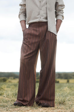 LIMITED EDITION STRIPED WIDE-LEG TROUSERS - Zara фото 2