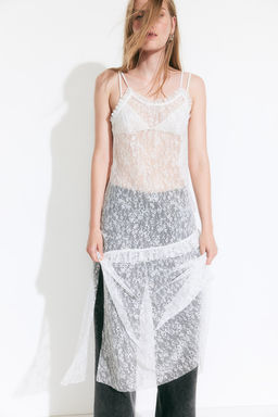 Vestido de encaje con ribetes de volante - H&m фото 2