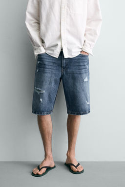 BERMUDA DENIM BAGGY FIT / Azul medio - Zara фото 2