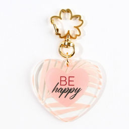 Брелок для ключей акриловый Be happy, 5?4.6 см