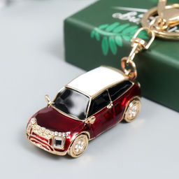 Брелок металл с карабином, эмаль, стразы "Красный кроссовер" 13х3 см