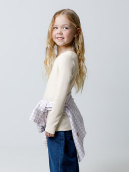 КР 302673/айвори джемпер (лонгслив) для дев