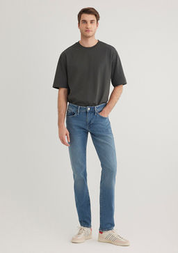 Jake Classic Denim Golgeli Indigo Mavisi Jean Pantolon