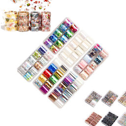 Nail Art Набор фольги для дизайна ногтей, ассорти, 10 шт  фото 6