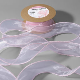 Лента капроновая Волна, с блеском, 40 мм, 10 1 м, цвет светло-розовый №36 - Арт узор фото 2