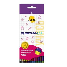 Лео ШколаСад Набор двусторонних карандашей LSDCP-12 заточенный 8 х 24 цв