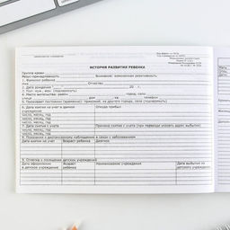 Медицинская карта ребенка Форма №112/у «Розовый коллаж», 80 листов