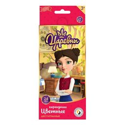 ВКФ Царевны Набор цветных карандашей Дарья TSR-CP-1024 заточенный 4 х 24 цв