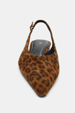 ANIMAL PRINT LEATHER SLINGBACK SHOES - Zara фото 5