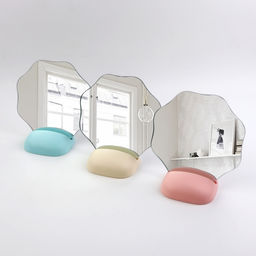 Зеркало настольное, декоративное, 18×17.5 см, (d=17.5 см), МИКС